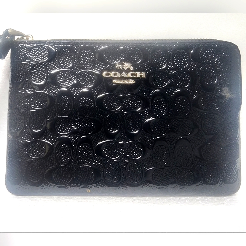 SOLD Coach Patent Leather Wristlet Small Embossed